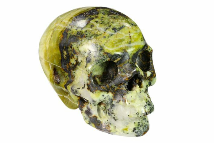 Realistic, Polished Yellow Turquoise Jasper Skull - Magnetic #151106